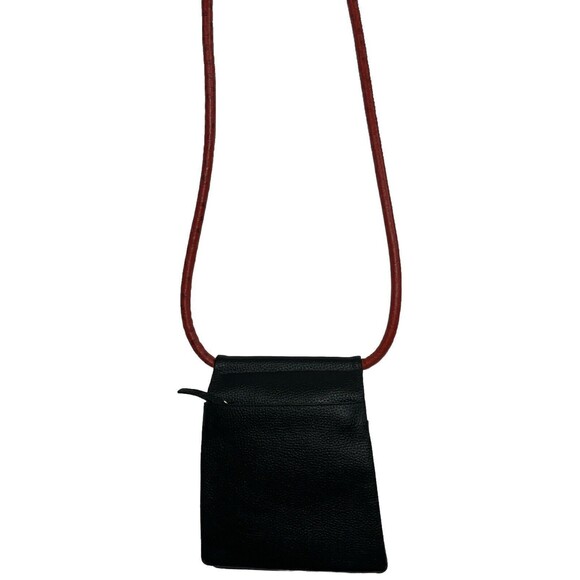 Vachet-Ta Italy Black Pebbled Leather Crossbody Bag Purse Unique Design - Picture 3 of 9